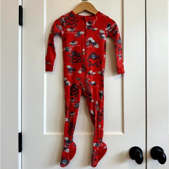 Tea Collection Dragon Footie Zip Pajamas - 18-24 Mo - Picture 1 of 4